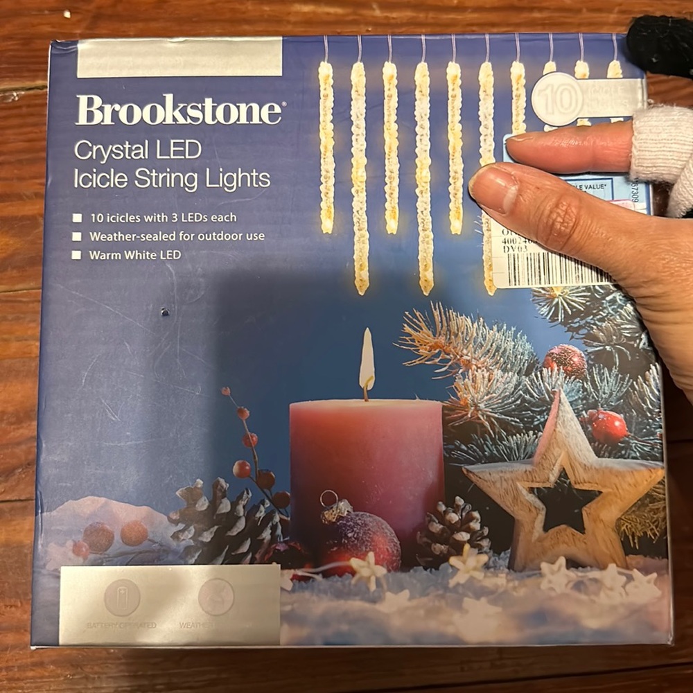 Brookstone crystal LED icicles string lights